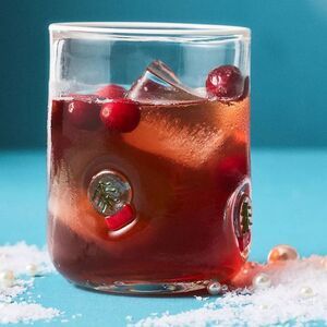 ❤️Anthropologie Festive Icon Juice Glass with Holiday Design - NIB